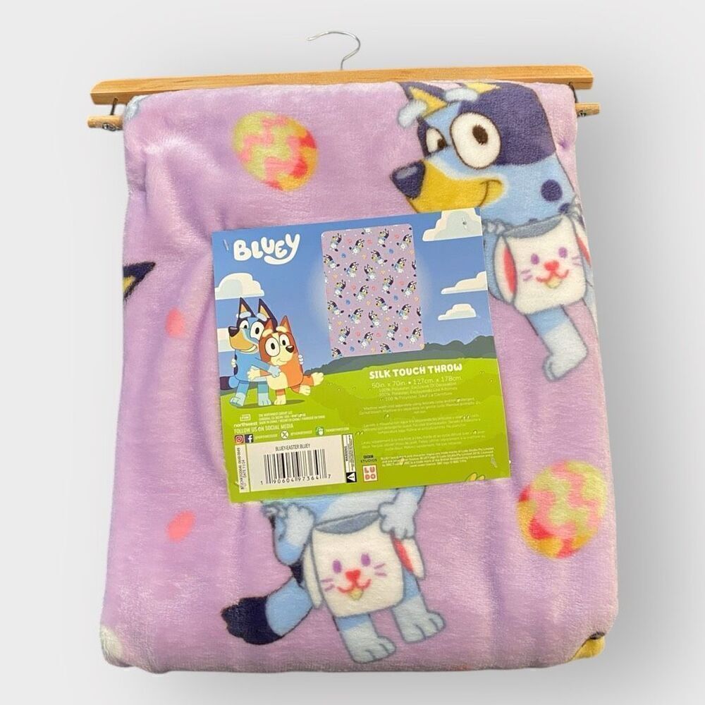 Disney Bluey Easter 50”x70” Silk Touch Throw Blanket New with Tags (b) New